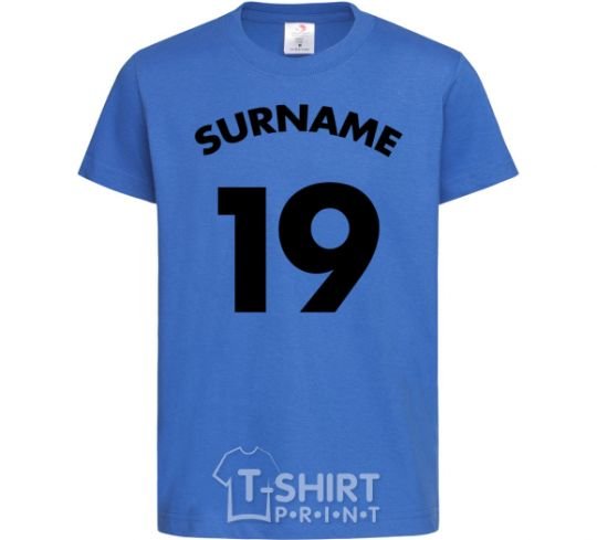 Kids T-shirt Surname 19 royal-blue фото