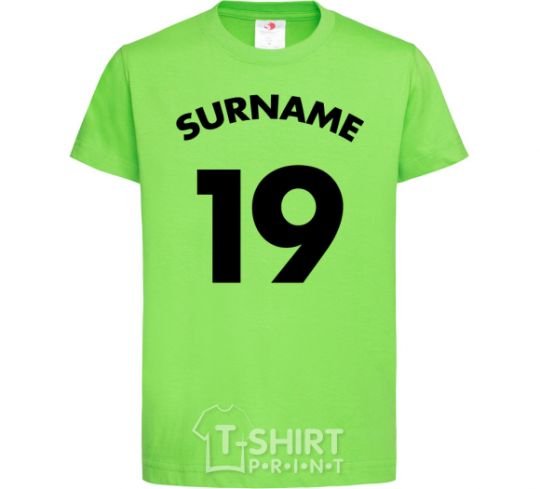 Детская футболка Surname 19 Лаймовый фото