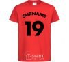 Kids T-shirt Surname 19 red фото