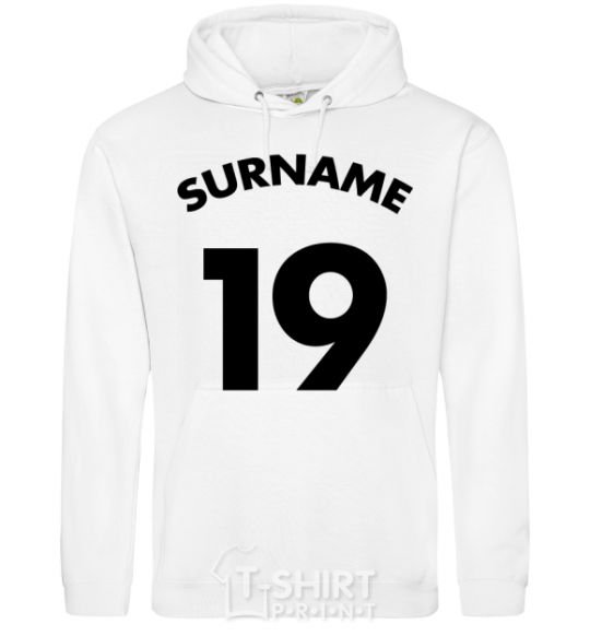 Men`s hoodie Surname 19 White фото