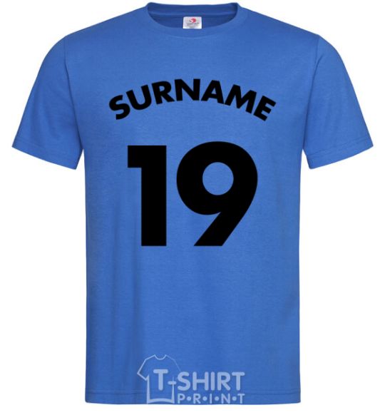 Мужская футболка Surname 19 Ярко-синий фото