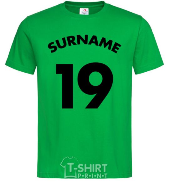 Мужская футболка Surname 19 Зеленый фото