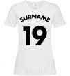 Women's T-shirt Surname 19 White фото