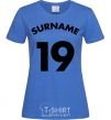 Women's T-shirt Surname 19 royal-blue фото