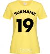 Women's T-shirt Surname 19 cornsilk фото