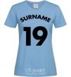 Women's T-shirt Surname 19 sky-blue фото