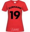 Women's T-shirt Surname 19 red фото