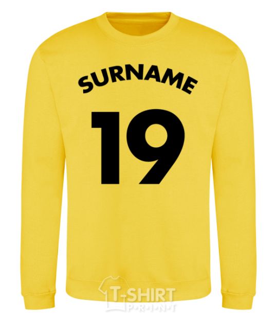 Sweatshirt Surname 19 yellow фото