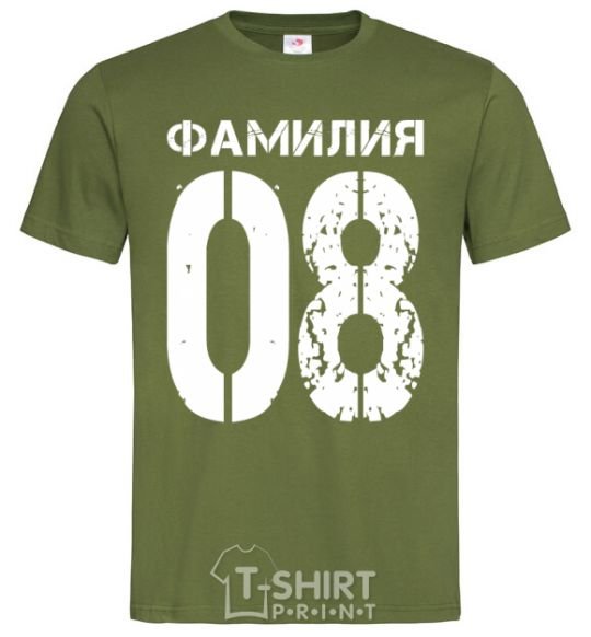 Men's T-Shirt Surname 08 aged millennial-khaki фото