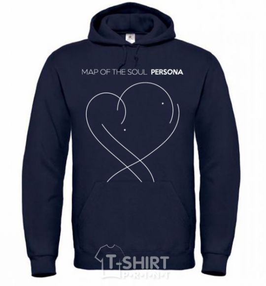 Men`s hoodie Map of the soul navy-blue фото