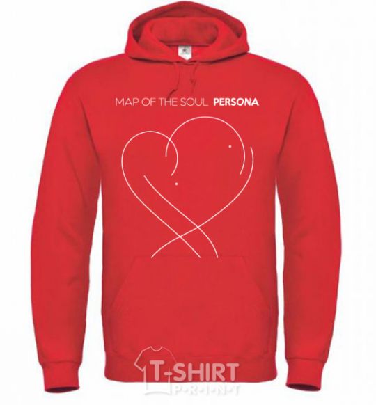 Men`s hoodie Map of the soul bright-red фото