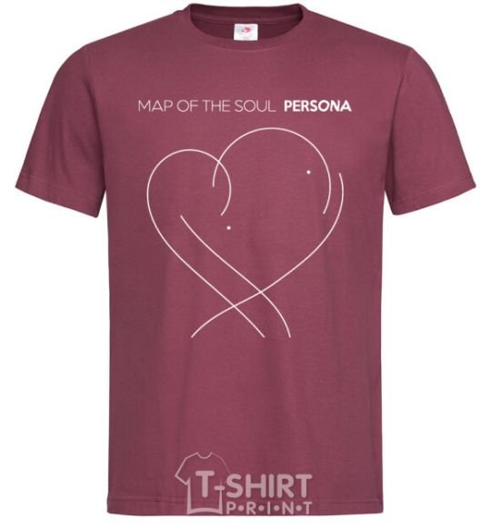 Men's T-Shirt Map of the soul burgundy фото