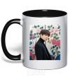 Mug with a colored handle Chonguk BTS black фото