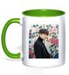 Mug with a colored handle Chonguk BTS kelly-green фото