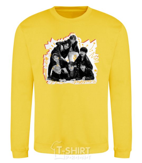 Sweatshirt BTS k-pop yellow фото