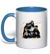 Mug with a colored handle BTS k-pop royal-blue фото