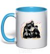 Mug with a colored handle BTS k-pop sky-blue фото