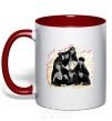 Mug with a colored handle BTS k-pop red фото