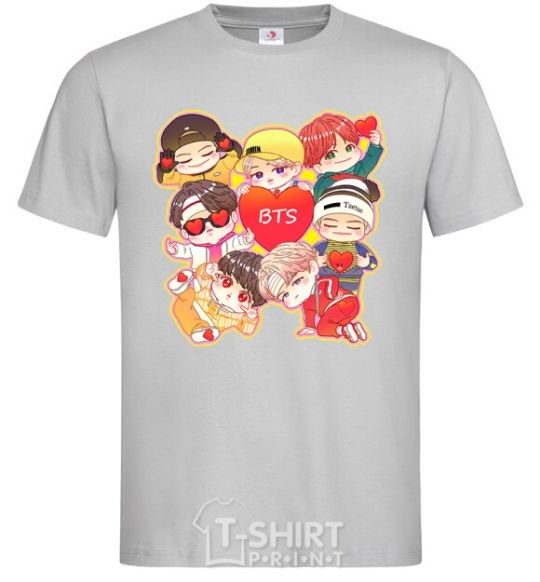 Men's T-Shirt BTS fun art grey фото