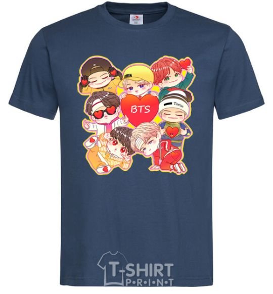 Men's T-Shirt BTS fun art navy-blue фото