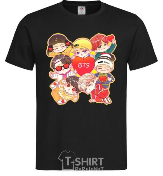 Men's T-Shirt BTS fun art black фото