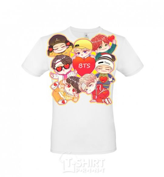 Men's T-Shirt BTS fun art White фото