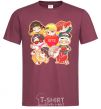 Men's T-Shirt BTS fun art burgundy фото