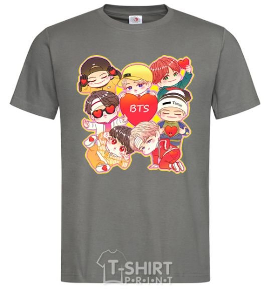 Men's T-Shirt BTS fun art dark-grey фото