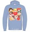 Men`s hoodie BTS fun art sky-blue фото