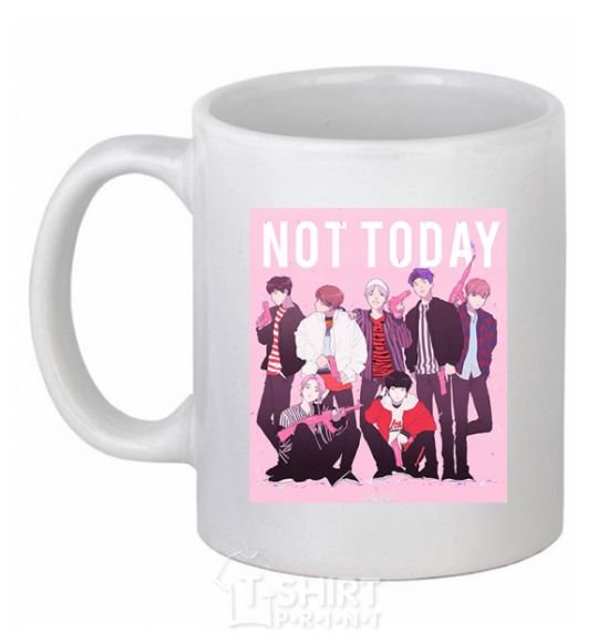 Ceramic mug Not today bts art White фото