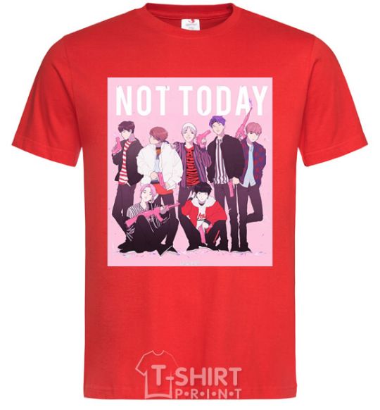 Men's T-Shirt Not today bts art red фото