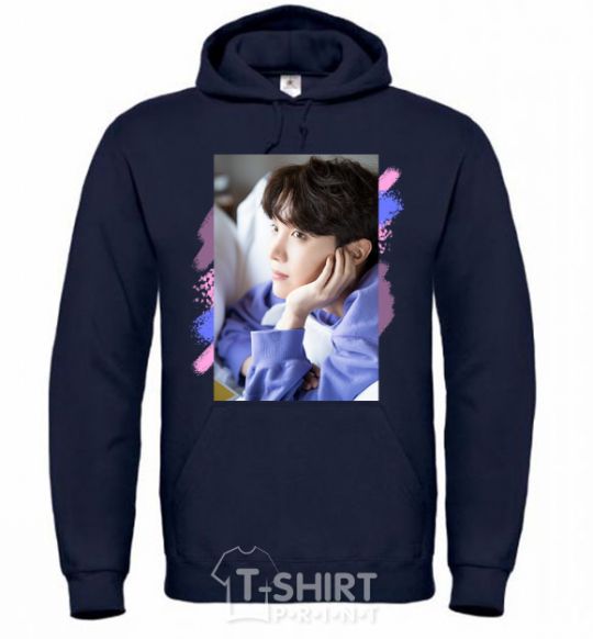 Men`s hoodie Photoshoot bts J-Hope navy-blue фото