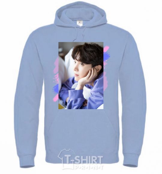 Men`s hoodie Photoshoot bts J-Hope sky-blue фото