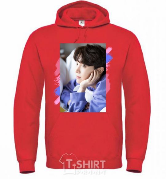 Men`s hoodie Photoshoot bts J-Hope bright-red фото