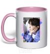 Mug with a colored handle Photoshoot bts J-Hope light-pink фото