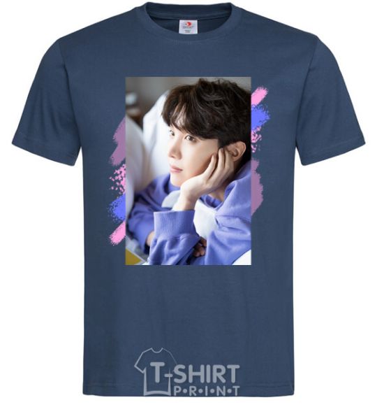 Men's T-Shirt Photoshoot bts J-Hope navy-blue фото