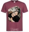 Men's T-Shirt Suga BTS paint burgundy фото
