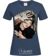 Women's T-shirt Suga BTS paint navy-blue фото