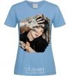 Women's T-shirt Suga BTS paint sky-blue фото