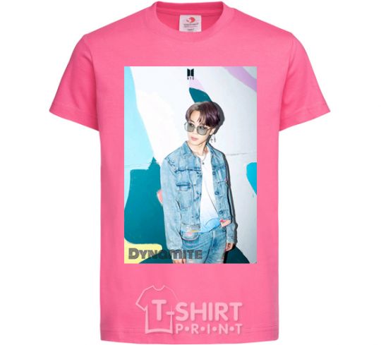 Детская футболка BTS Dynamite Chimin Ярко-розовый фото