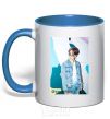 Mug with a colored handle BTS Dynamite Chimin royal-blue фото