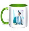 Mug with a colored handle BTS Dynamite Chimin kelly-green фото