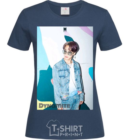 Women's T-shirt BTS Dynamite Chimin navy-blue фото