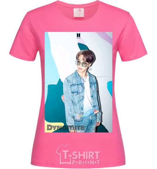 Женская футболка BTS Dynamite Chimin Ярко-розовый фото