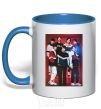 Mug with a colored handle BTS for FILA royal-blue фото