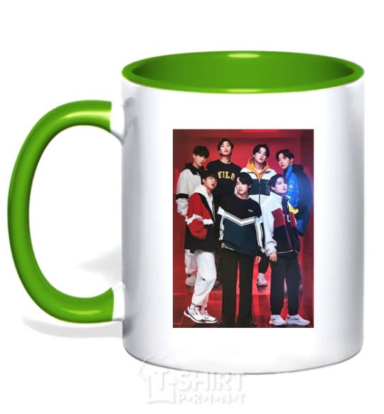 Mug with a colored handle BTS for FILA kelly-green фото