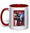 Mug with a colored handle BTS for FILA red фото