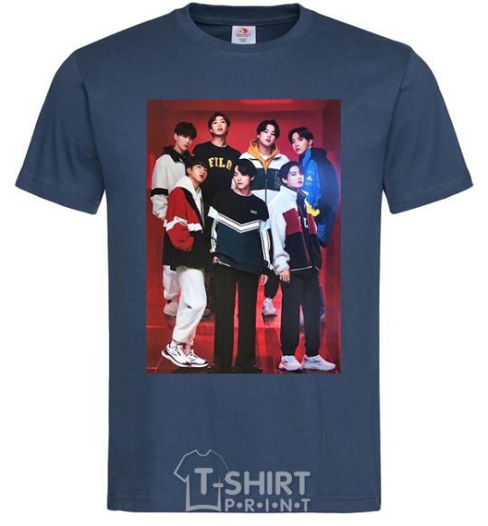Men's T-Shirt BTS for FILA navy-blue фото