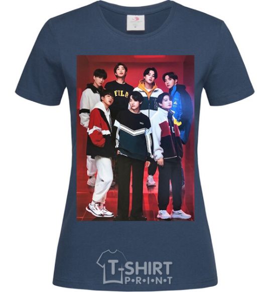 Women's T-shirt BTS for FILA navy-blue фото