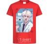 Kids T-shirt Jin BTS like a cat red фото